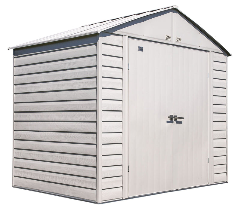 Arrow Select Galvanized Steel Storage Shed, Flute Grey, 8-ft x 6-ft R2