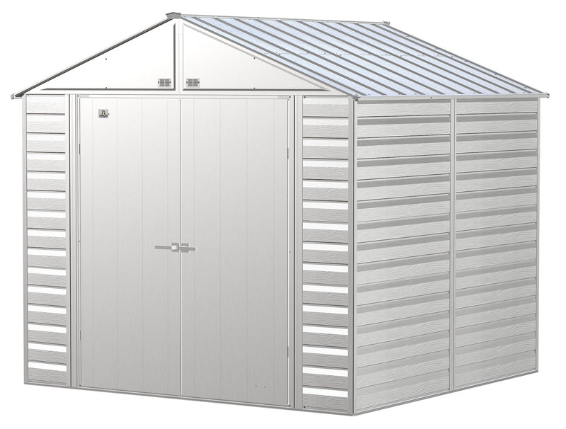Arrow Select Galvanized Steel Storage Shed, Flute Grey, 8-ft x 8-ft P0