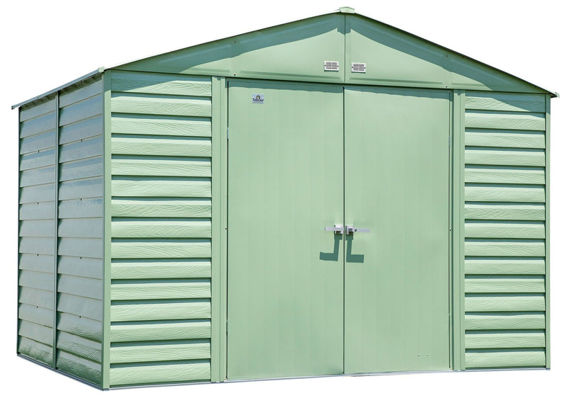 Arrow Select Galvanized Steel Storage Shed, Sage Green, 10-ft x 8-ft T4