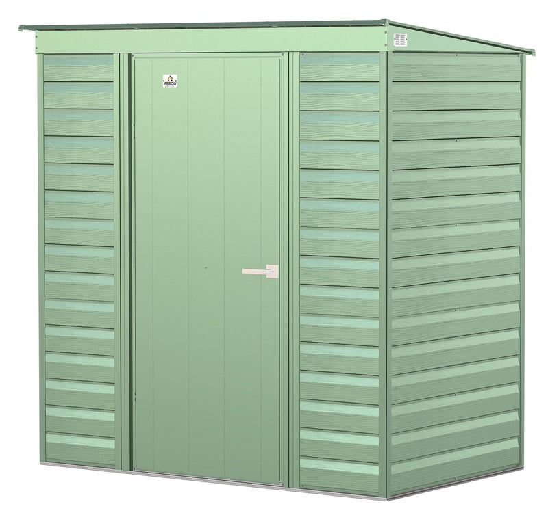 Arrow Select Galvanized Steel Storage Shed, Sage Green, 6-ft x 4-ft K0