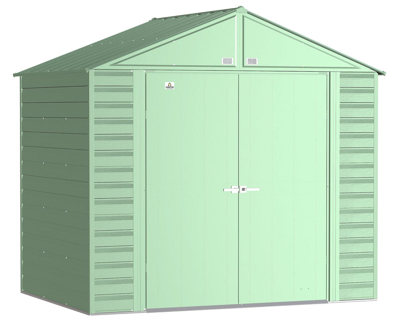 Arrow Select Galvanized Steel Storage Shed, Sage Green, 8-ft x 6-ft C1