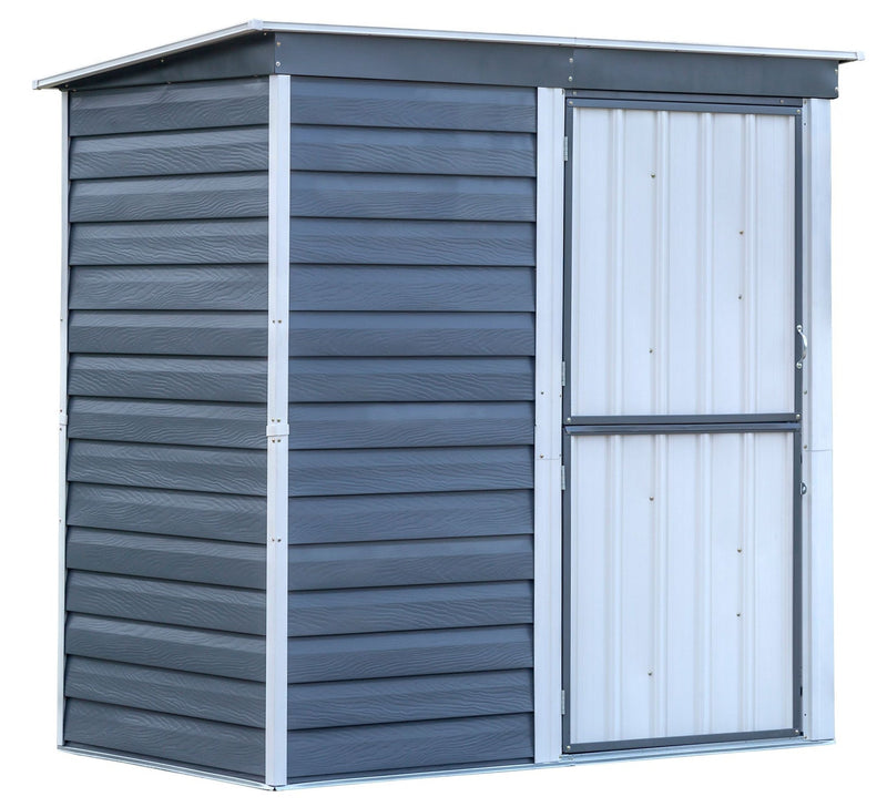 Arrow Shed-in-a-Box Steel Storage Shed, Charcoal/Cream, 6-ft x 4-ft C9