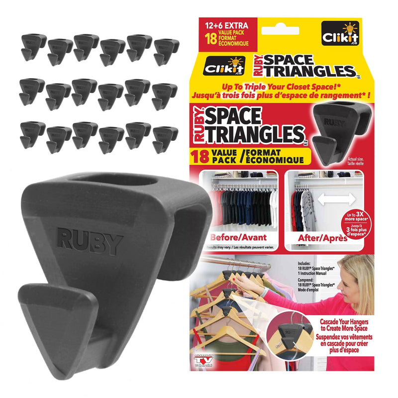 As Seen On TV Ruby Space Saver Triangles, Black, 18-pk N9