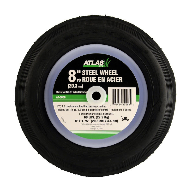 Atlas Steel Lawn Mower Replacement Wheel with Ball Bearings, 8-in x 1.5-in W5