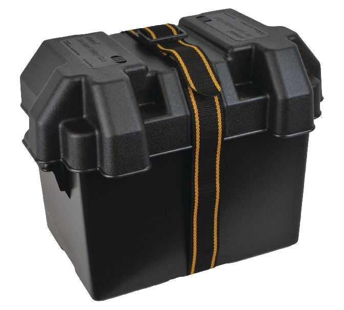 Attwood Polypropylene Vented Marine Battery Box with Strap & Mounting Hardware, Black, Assorted Sizes L9