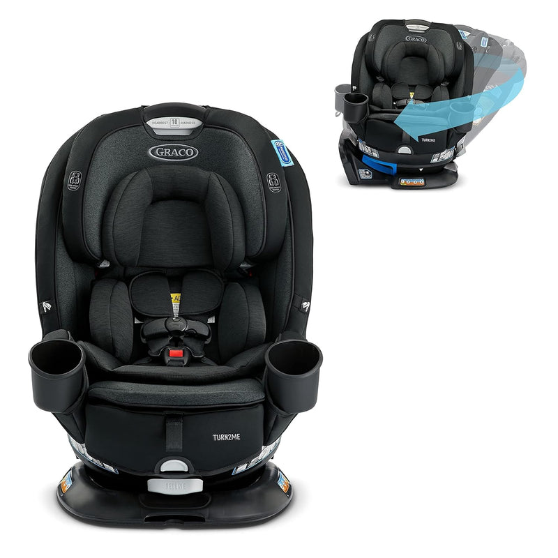 Graco Turn2Me 3-in-1 Convertible Car Seat, Rotating, Rear & Forward-Facing, Highback Booster, SnugLock, Cambridge R0