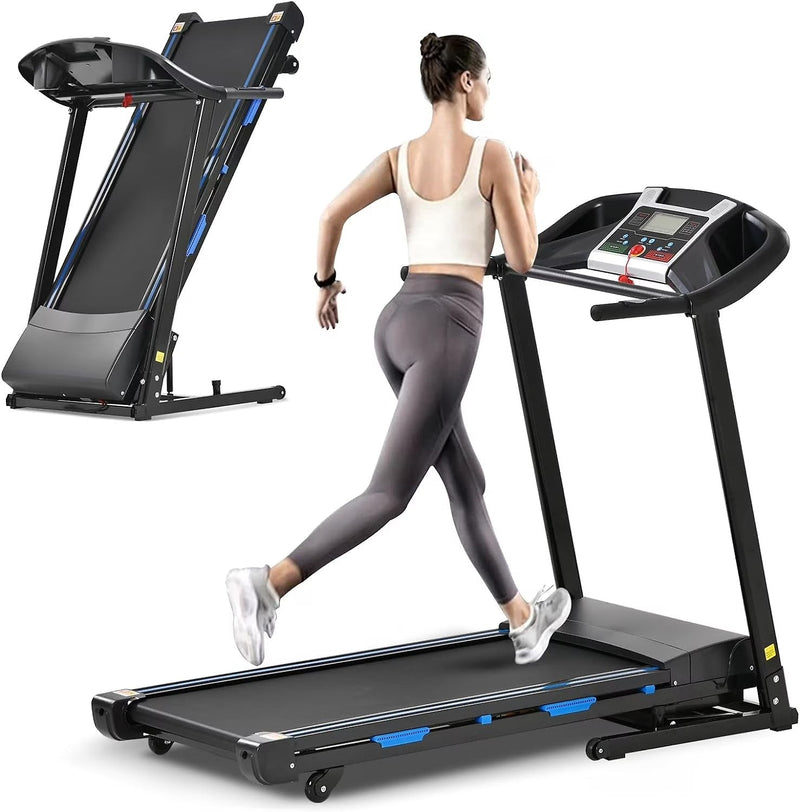 3.5HP Folding Treadmill with 15% Auto Incline 12 Preset Programs for Running Walking Exercise, 330LB Capacity, Double Running Board Shock... P1