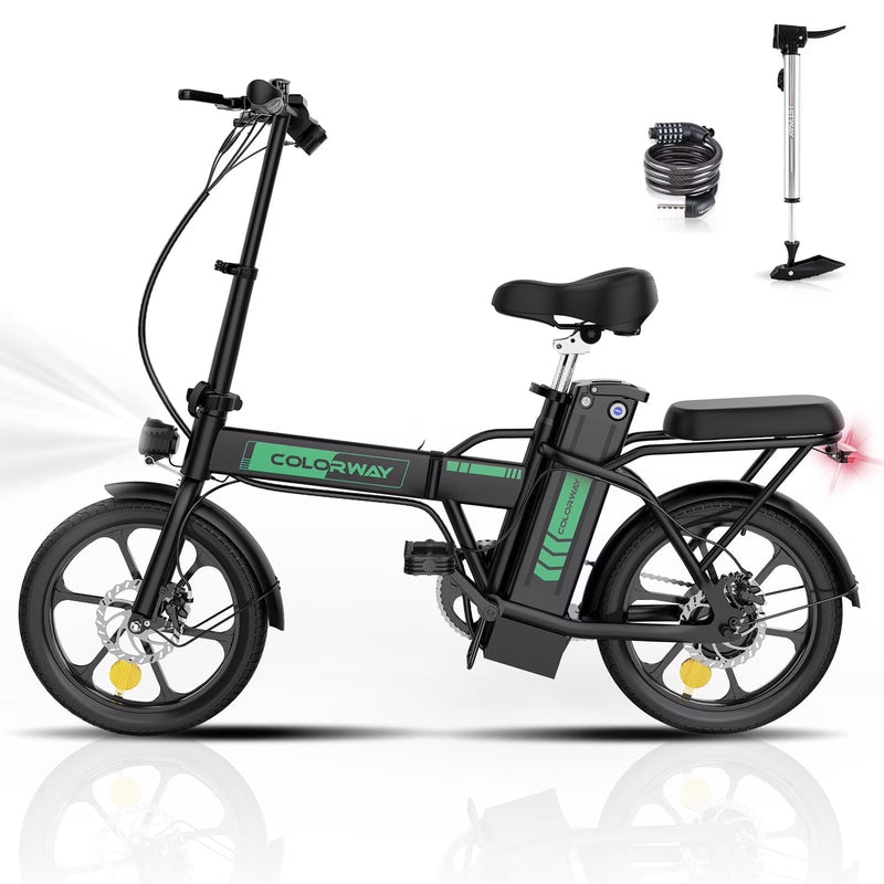 COLORWAY Electric Bike,500W/10.4Ah/36V Removable Battery E Bike, Electric Foldable Pedal Assist E-Bicycle,19.9MPH Bicycle for Teenager and Adults... V6