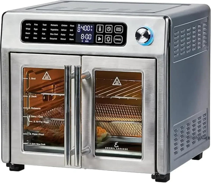 Emeril Lagasse 26 QT Extra Large Air Fryer, Convection Toaster Oven with French Doors, Stainless Steel G0