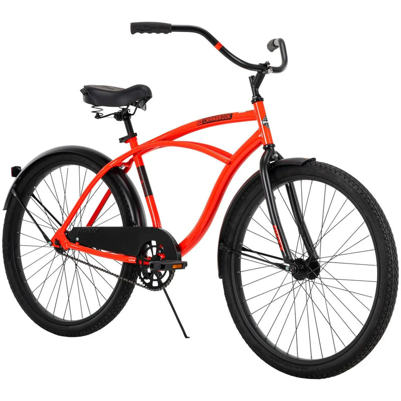 Huffy 26 In. Cranbrook Mens Classic Beach Cruiser Comfort Bike, Red J7