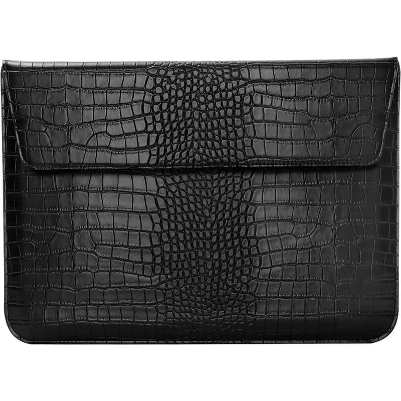 Black Faux Crocodile Laptop Sleeve Case I2
