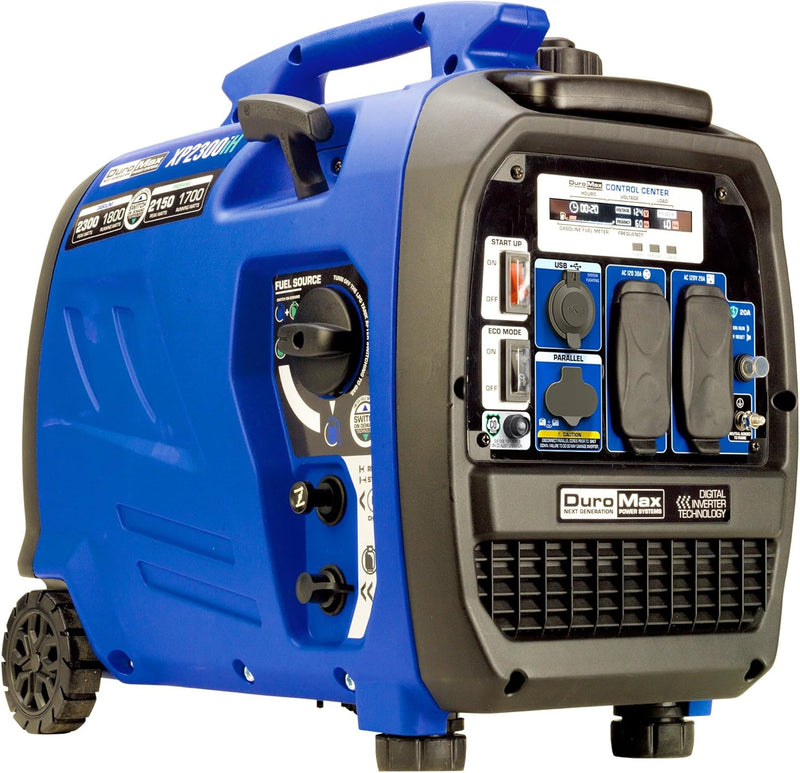 2300-watt dual-fuel portable digital inverter generator - Dual fuel (gasoline and propane), suitable for RVs and emergency use U2