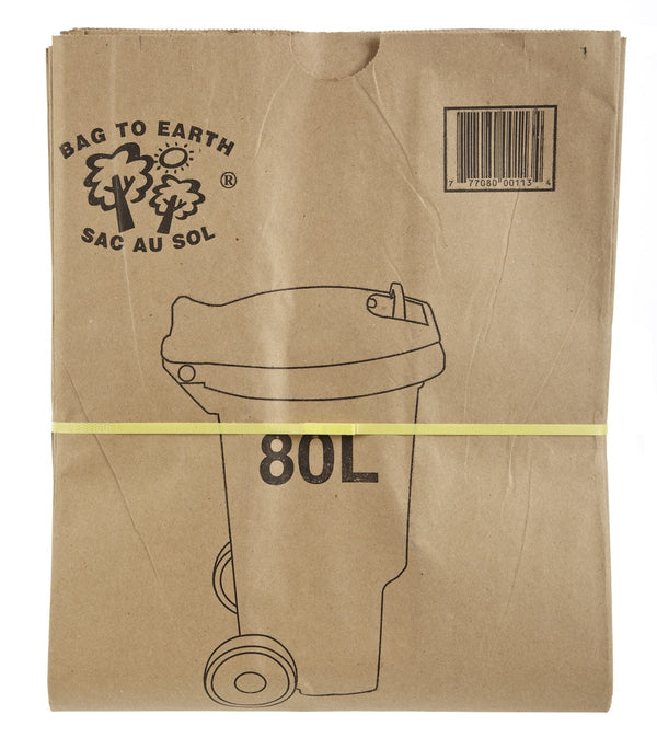 Bag to Earth 2-Ply Compostable and Biodegradable Paper Bin Liner, 10-pk, 80-L L1