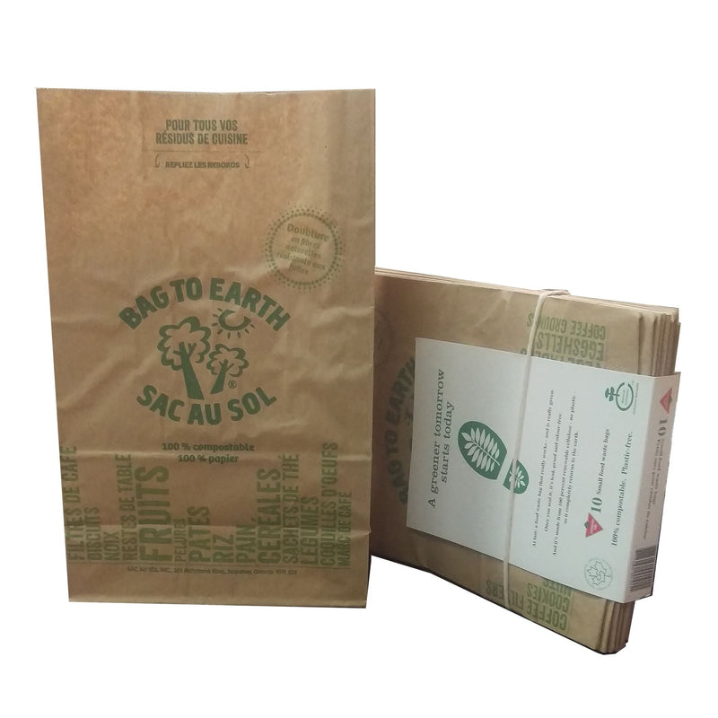 Bag to Earth Small Organic Compostable and Biodegradable Food Waste Bags, 10-pk, 5.5-L C8