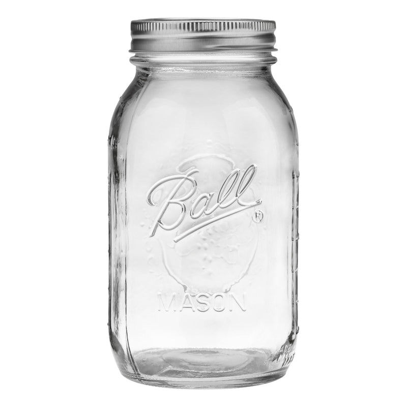 Ball Regular Mouth Quart Glass Mason Jar, 32-oz/946-mL, 8-pk Q7