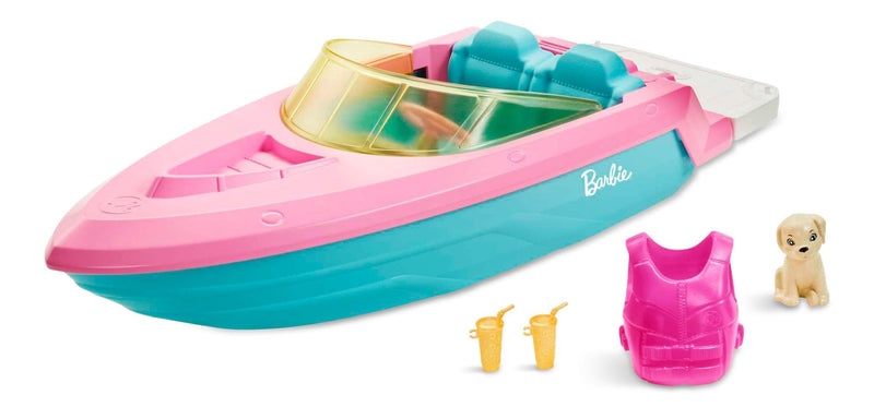 Barbie 3-Seater Floating Boat with Puppy & Accessories, Ages 3+ P7