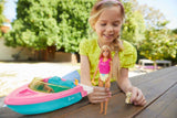 Barbie 3-Seater Floating Boat with Puppy & Accessories, Ages 3+