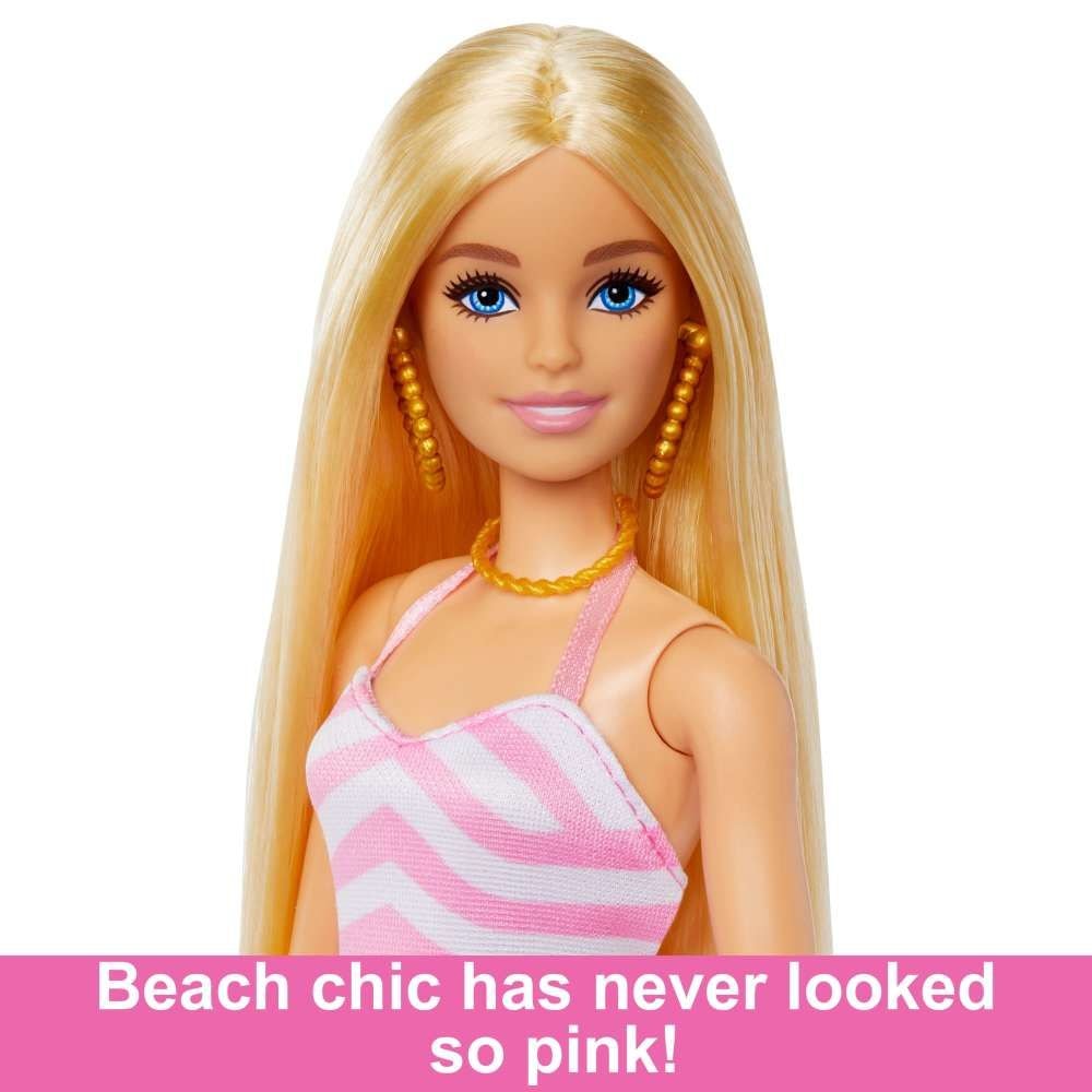 Barbie Beach-Themed Blonde Barbie Doll, Ages 3+