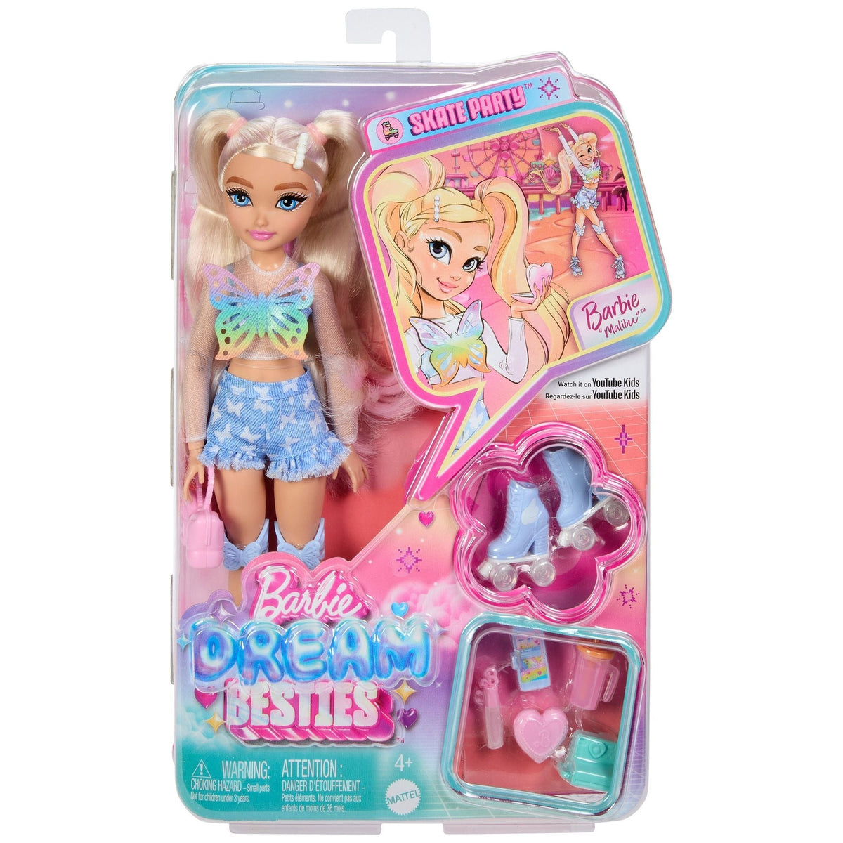 Barbie Dream Besties Skate Party Core Fashion Doll for Ages 4+, Assorted Styles
