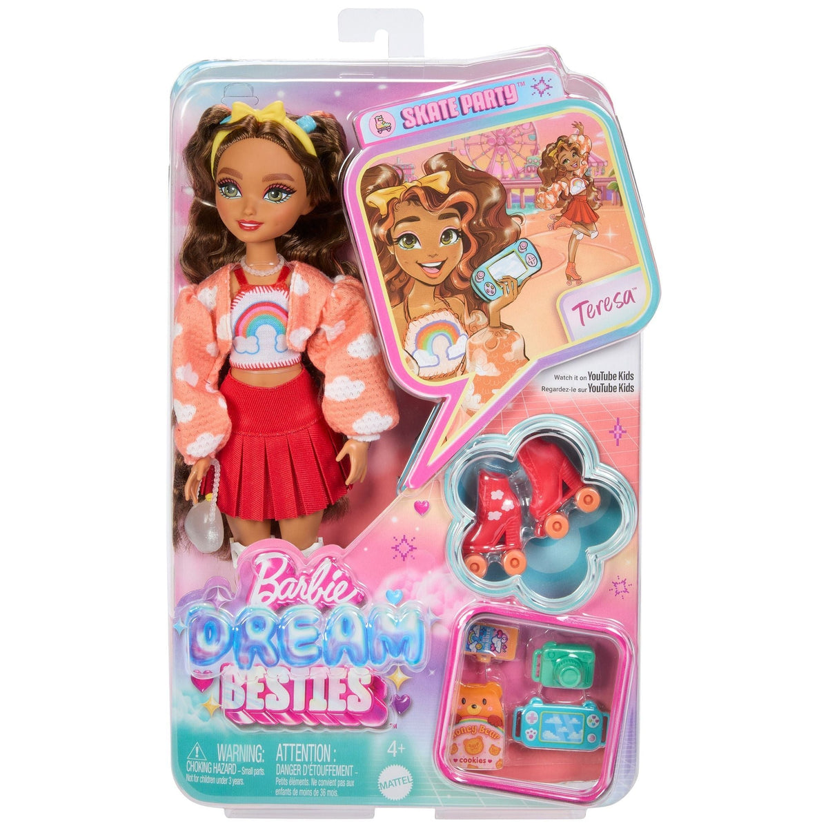 Barbie Dream Besties Skate Party Core Fashion Doll for Ages 4+, Assorted Styles