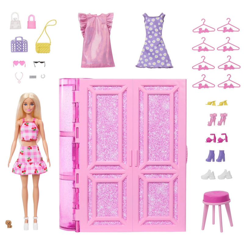 Barbie Dream Closet Toy Playset with Series 3.0 Fashion Doll and 25+ Accessories W8