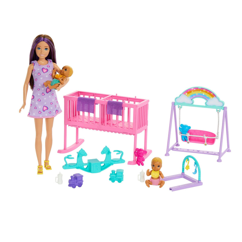 Barbie Skipper Babysitter Twinning Dolls & Toys Nursery Playset, Kids Ages 4+ G6