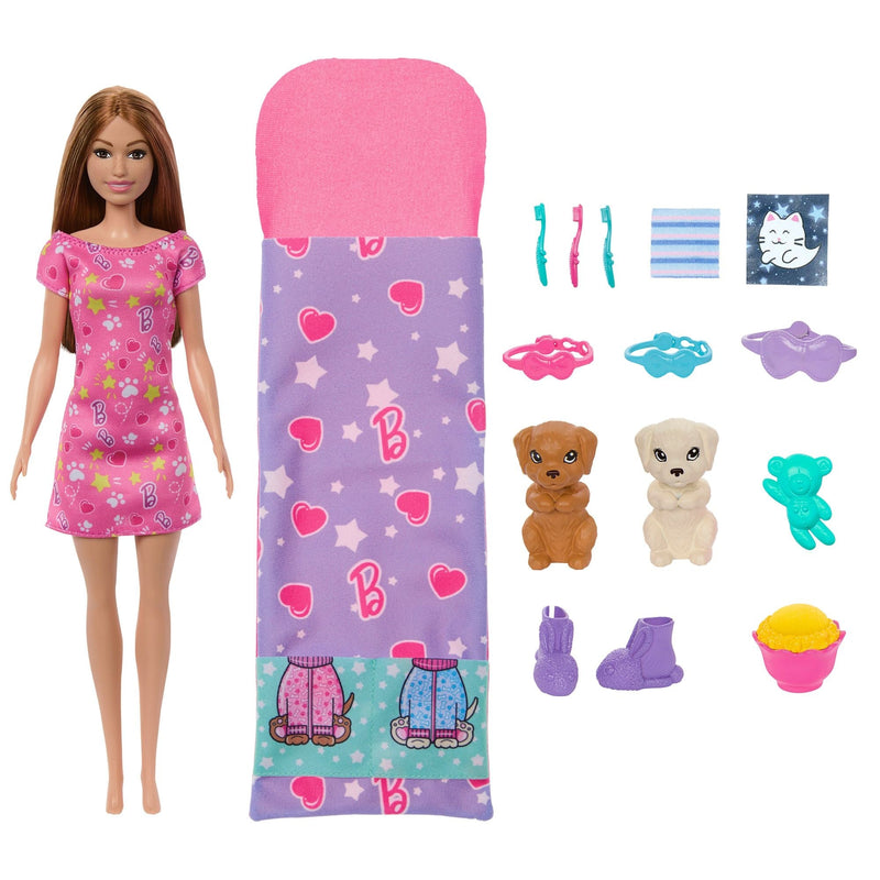 Barbie Skipper Doll & Puppy Slumber Party Playset, Kids Ages 3+ J1