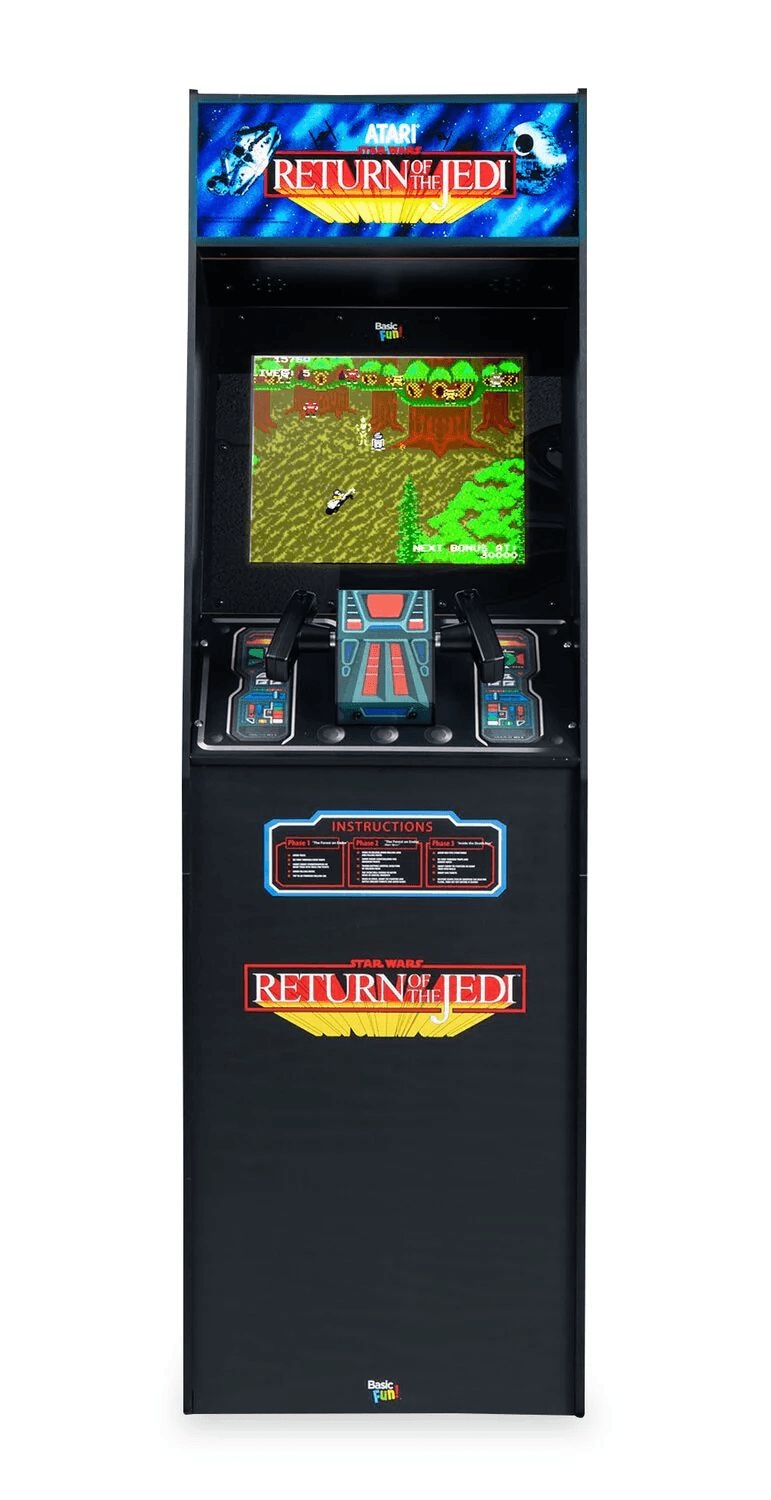 Basic Fun Atari Star Wars Ultra Series Arcade Classics Cabinet for Home, Free Standing Game Machine with 3 Games H0