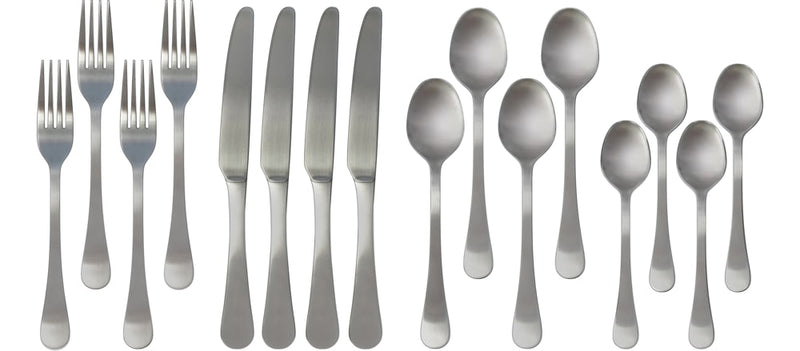 Basic Stainless Steel Flatware Set, Serves 4, 16-pc F0