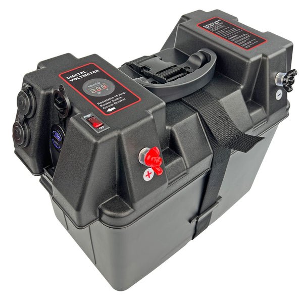 Battery Box Power Station with Charge Indicator, Black C6