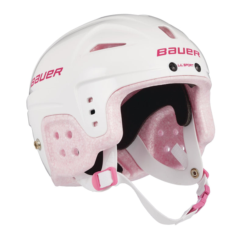 Bauer Lil' Sport Hockey Helmet, Youth, White & Pink N4