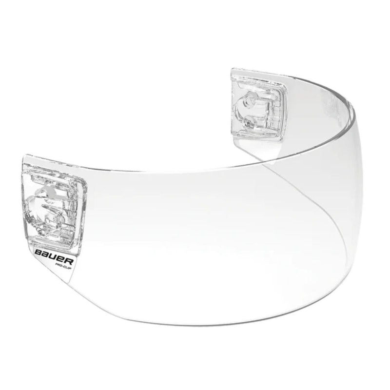 Bauer Pro-Clip Straight Hockey Helmet Visor with Clips, Junior/Senior, Clear L7