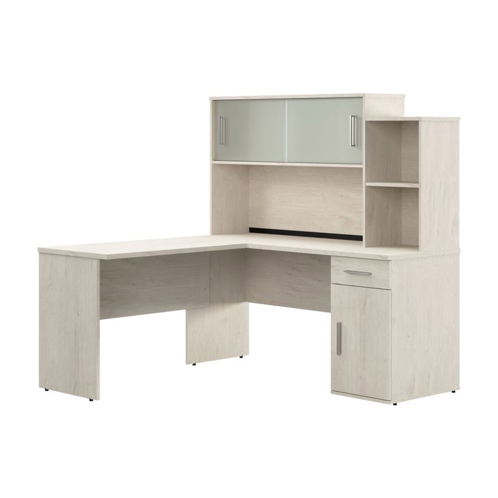 Bestar Orford L-Shaped Desk with Hutch S3