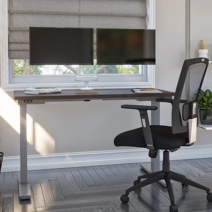 Bestar Upstand 61 cm x 122 cm (24 in. x 48 in.) Height Adjustable Desk with Dual Monitor Arm C7