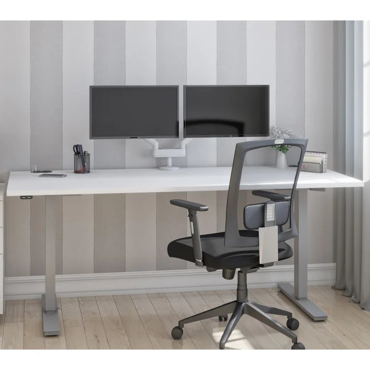 Bestar Upstand 76.2 cm x 182.9 cm (30 in. x 72 in.) Height Adjustable Desk with Dual Monitor Arm O7