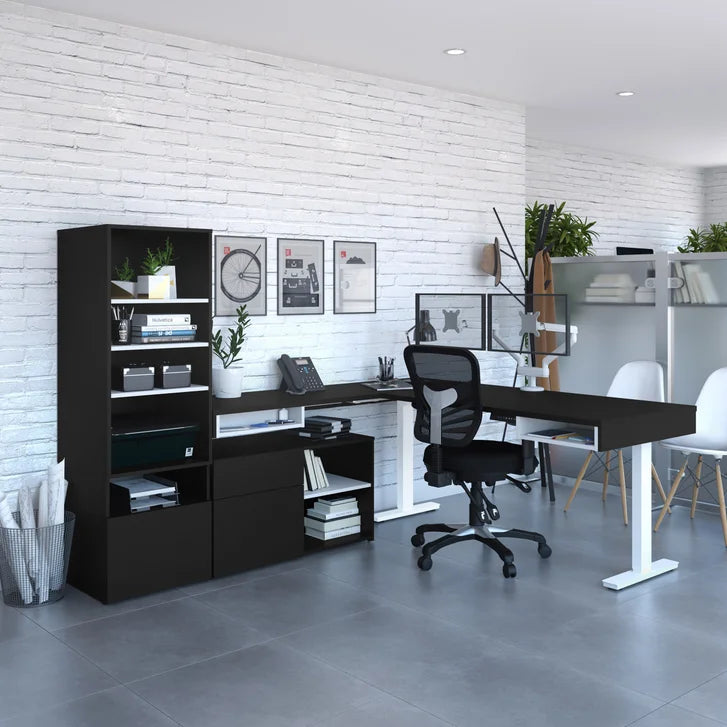 Bestar Viva L-shaped Height-adjustable Workstation Z5