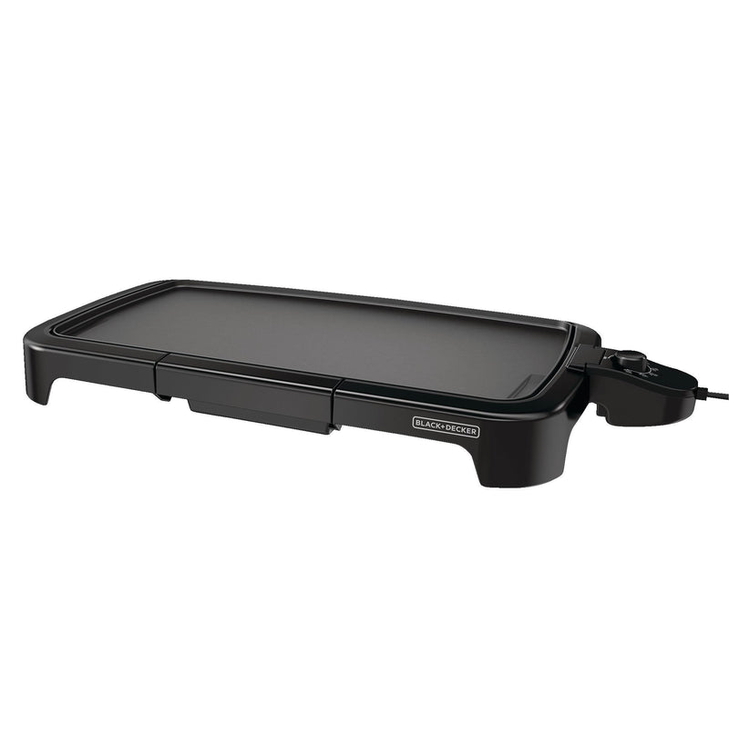 Black & Decker Family Sized Electric Griddle, Black, 20-in x 11-in E1