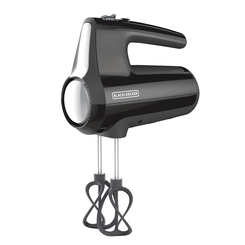 Black & Decker Helix Hand Mixer, Premium Performance 5 Speed Hand Mixer, Includes 5 Attachments and Case, Black F0