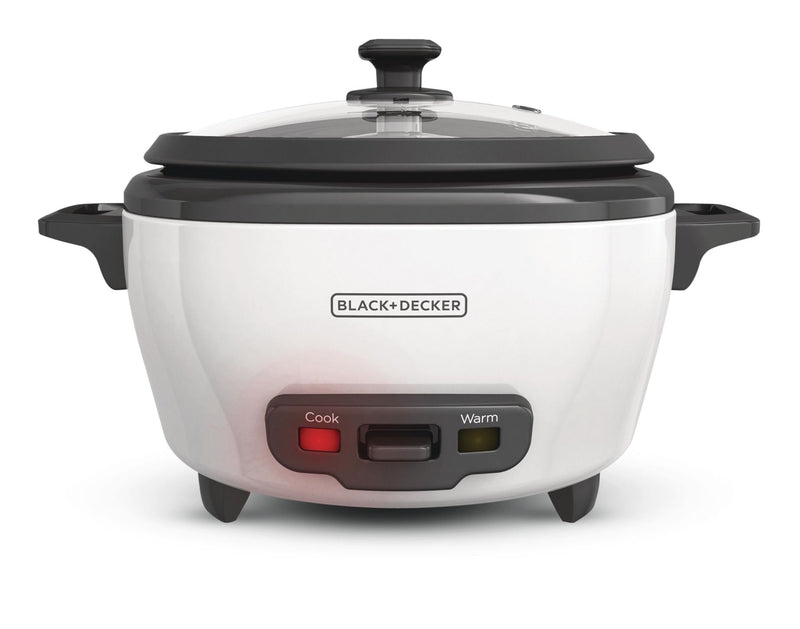 Black & Decker Non-Stick Rice Cooker & Steamer White, 6 Cups F4