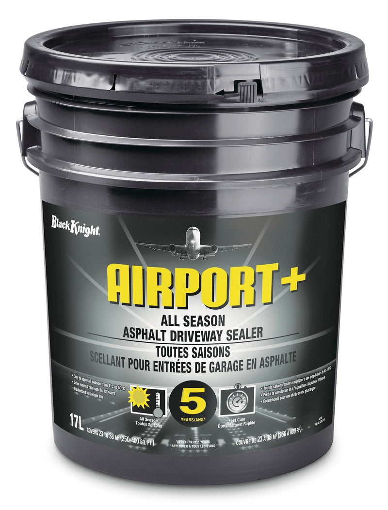 Black Knight Airport+ All-Season Driveway Asphalt Sealer, 250-400 sq. ft Coverage, 17-L B3
