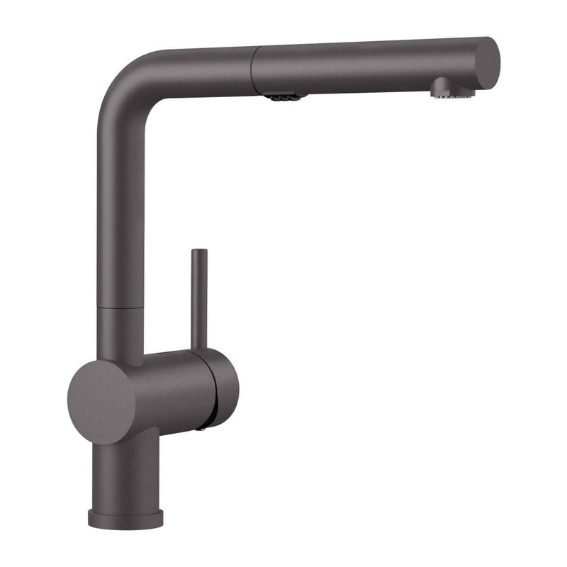 Blanco Linus Low Arc Pull-Out Dual-Spray Kitchen Faucet, Cinder S2
