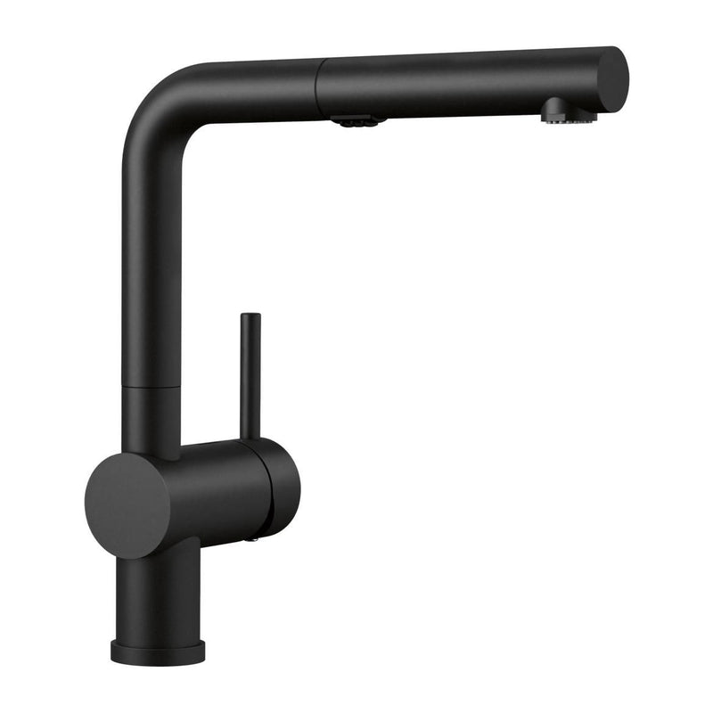 Blanco Linus Low Arc Pull-Out Dual-Spray Kitchen Faucet, Coal Black W7