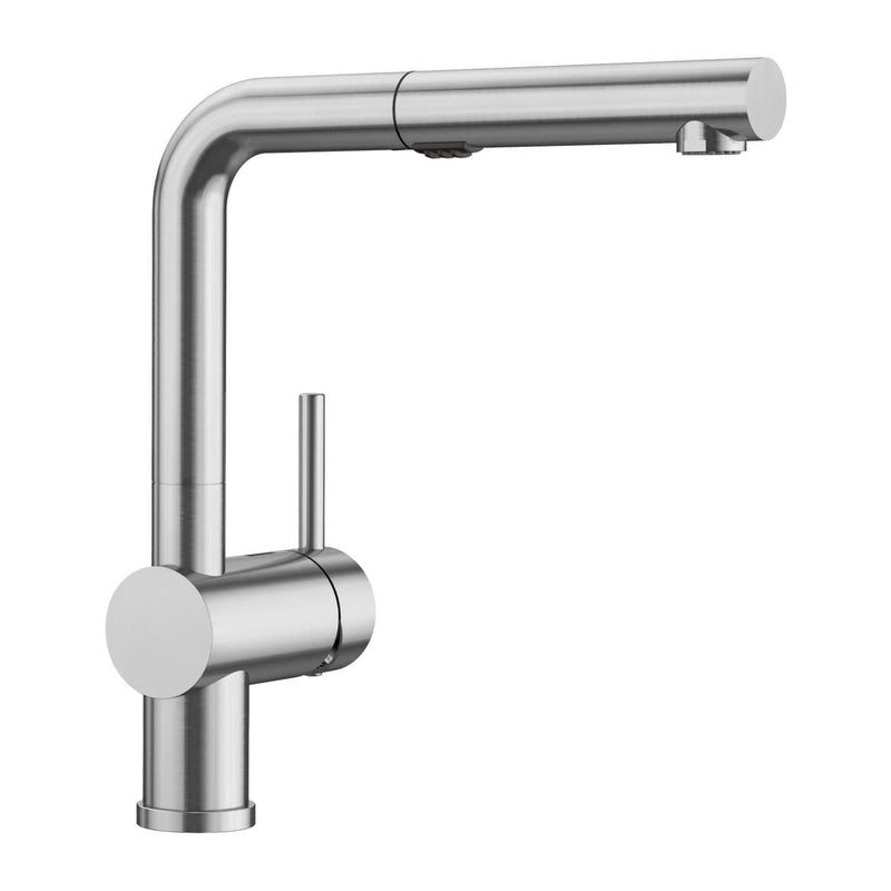 Blanco Linus Low Arc Pull-Out Dual-Spray Kitchen Faucet, PVD Steel R5