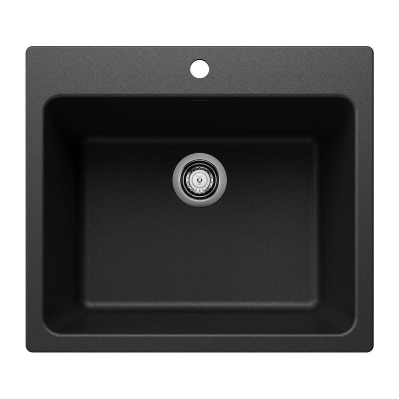 Blanco Liven SILGRANIT 25-in Single Bowl Dual Mount Laundry Sink, Anthracite K3