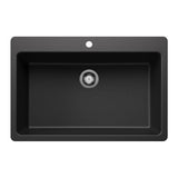Blanco Liven SILGRANIT 33-in Super Single Dual Mount Kitchen Sink, Anthracite