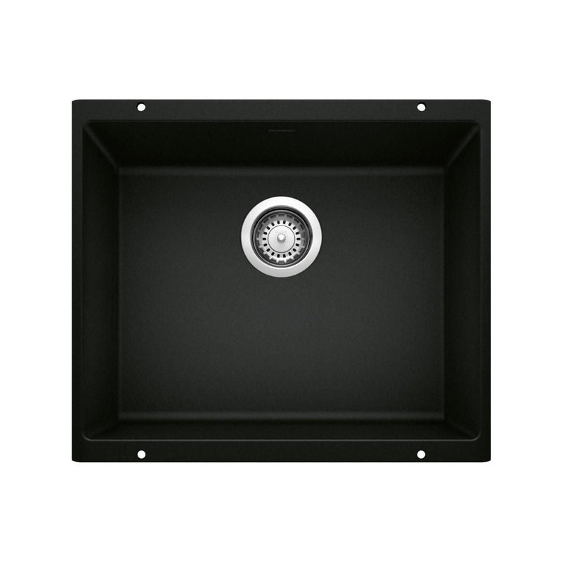Blanco Precis SILGRANIT 21-in Single Bowl Undermount Kitchen Sink, Coal Black C1
