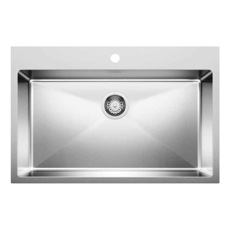 Blanco Quatrus R15 31-in Single Bowl Dual Mount Stainless Steel Kitchen Sink O9