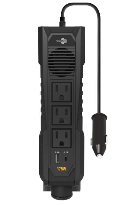 Bluehive Power Inverter with USB Ports & Electrical Outlets, 175W, Y6