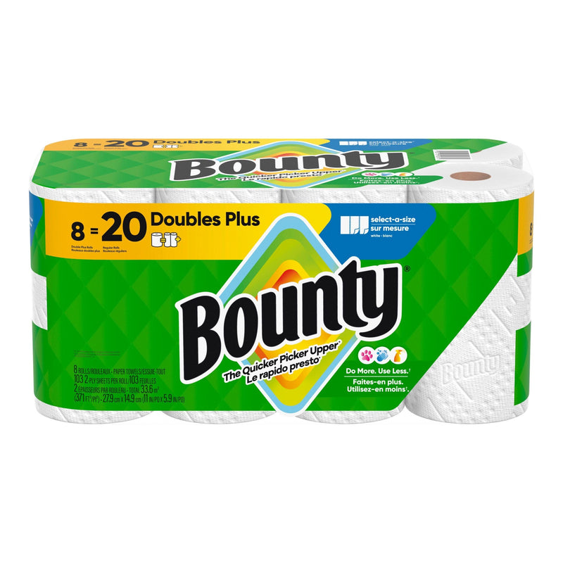Bounty Select-A-Size Double Plus Roll Paper Towel, 2-ply, 8-pk U5