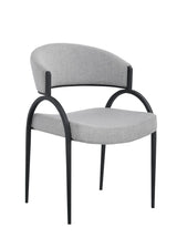 Brassex Alara Cream/Black Fabric Upholstered Dining Chair, 2-pc